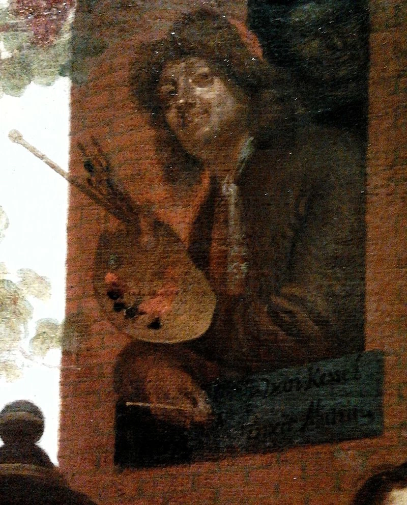 Ritratto di famiglia - dettaglio con autoritratto